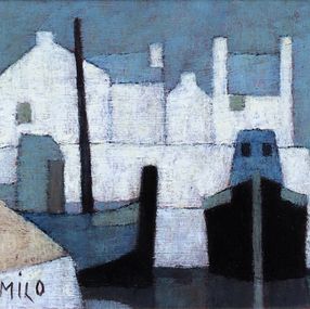 Painting, Petit port Breton, Frank Milo