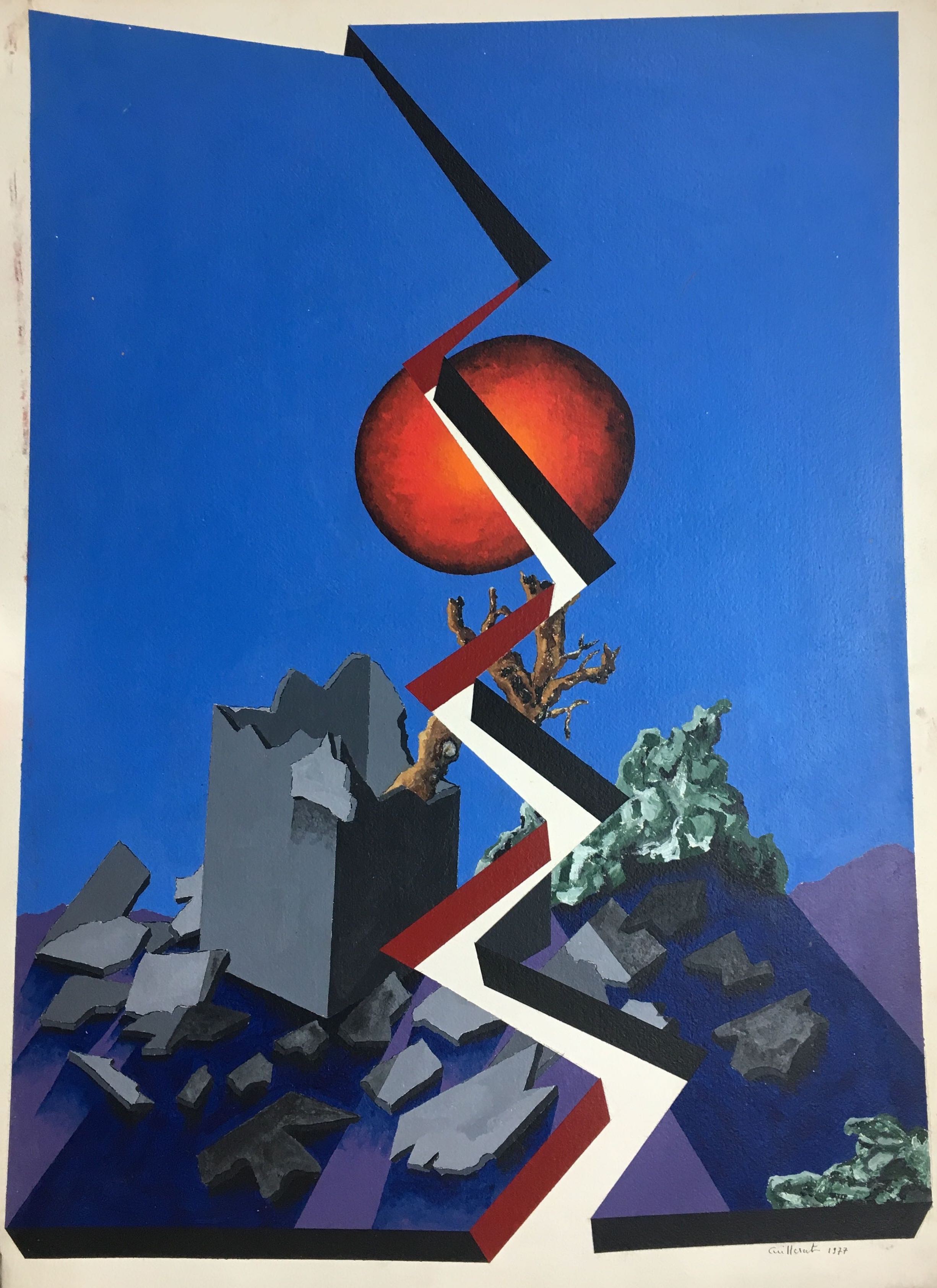 Jean Cuillerat, Blue sky 1977 Ciel bleu Harmonie et Fracture Jean Cuillerat, Blue sky 1977 Ciel bleu Harmonie et Fracture