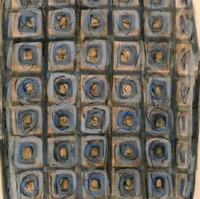 Zeichnungen, Tétragramme bleu série 2, Sylvia Elharar-Lemberg