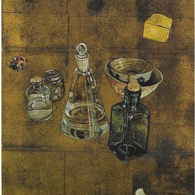 Painting, Coccinelle Ladybird Bouteilles bottles, Gilles Le Corre