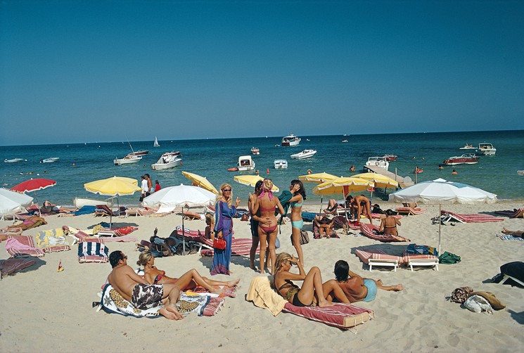 Saint-Tropez Beach photographic art print by Slim Aarons