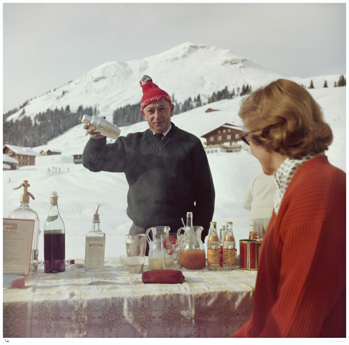 Slim Aarons, Lech Ice Bar - Slim Aarons Limited Edition Estate Stamped Print Slim Aarons, Lech Ice Bar - Slim Aarons Limited Edition Estate Stamped Print