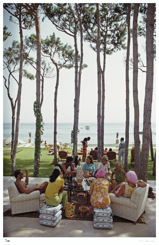 Slim Aarons, 'Marbella House Party' Slim Aarons Limited Edition Estate Stamped Print Slim Aarons, 'Marbella House Party' Slim Aarons Limited Edition Estate Stamped Print