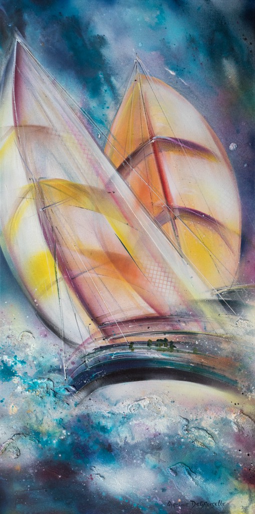 Caroline Degroiselle, Les deux danseurs marins en voile lumière Caroline Degroiselle, Les deux danseurs marins en voile lumière