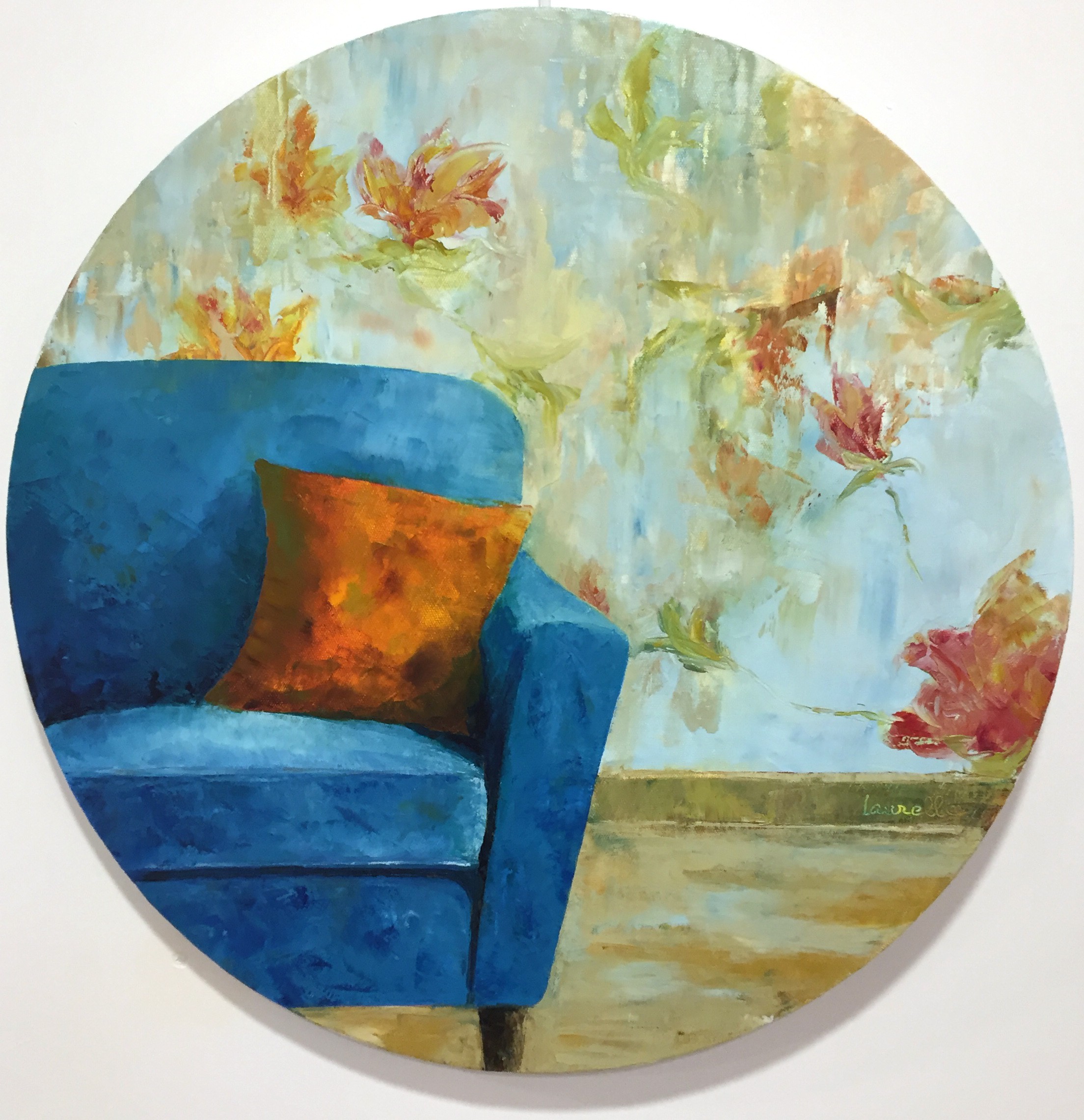 Laurelle Bessé, Papier fleuri (Tondo) Laurelle Bessé, Papier fleuri (Tondo)