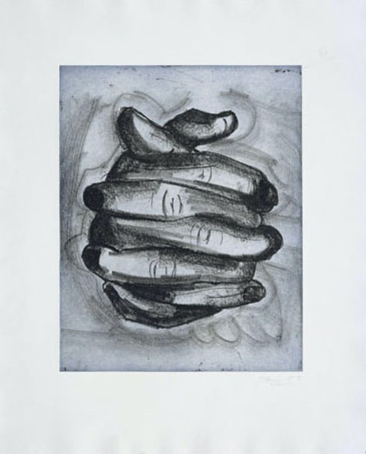 Bruce Nauman, Soft ground etching-blue Bruce Nauman, Soft ground etching-blue