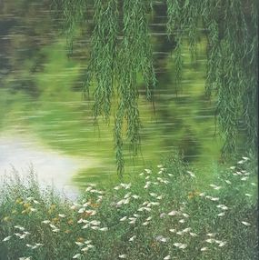 Peinture, Reflets, symphonie de verts, Patrice Marchal