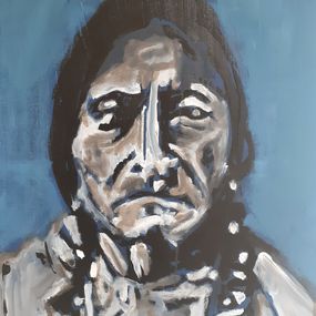 Gemälde, Native american indian, Charlotte Lecoanet