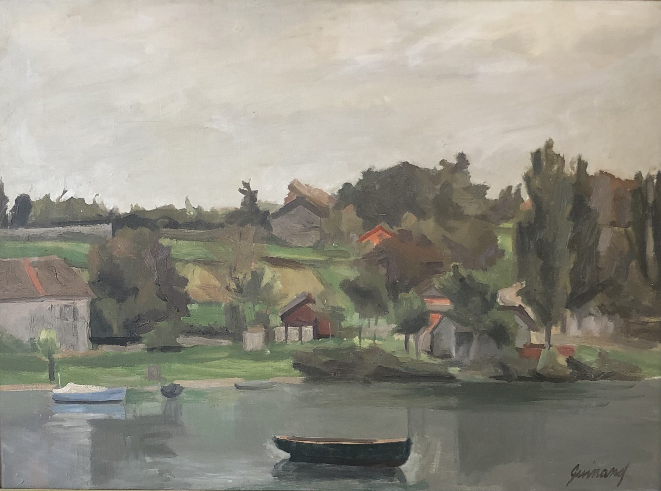 René Guinand, Paysage à la Belotte, Genève, Lac Léman René Guinand, Paysage à la Belotte, Genève, Lac Léman