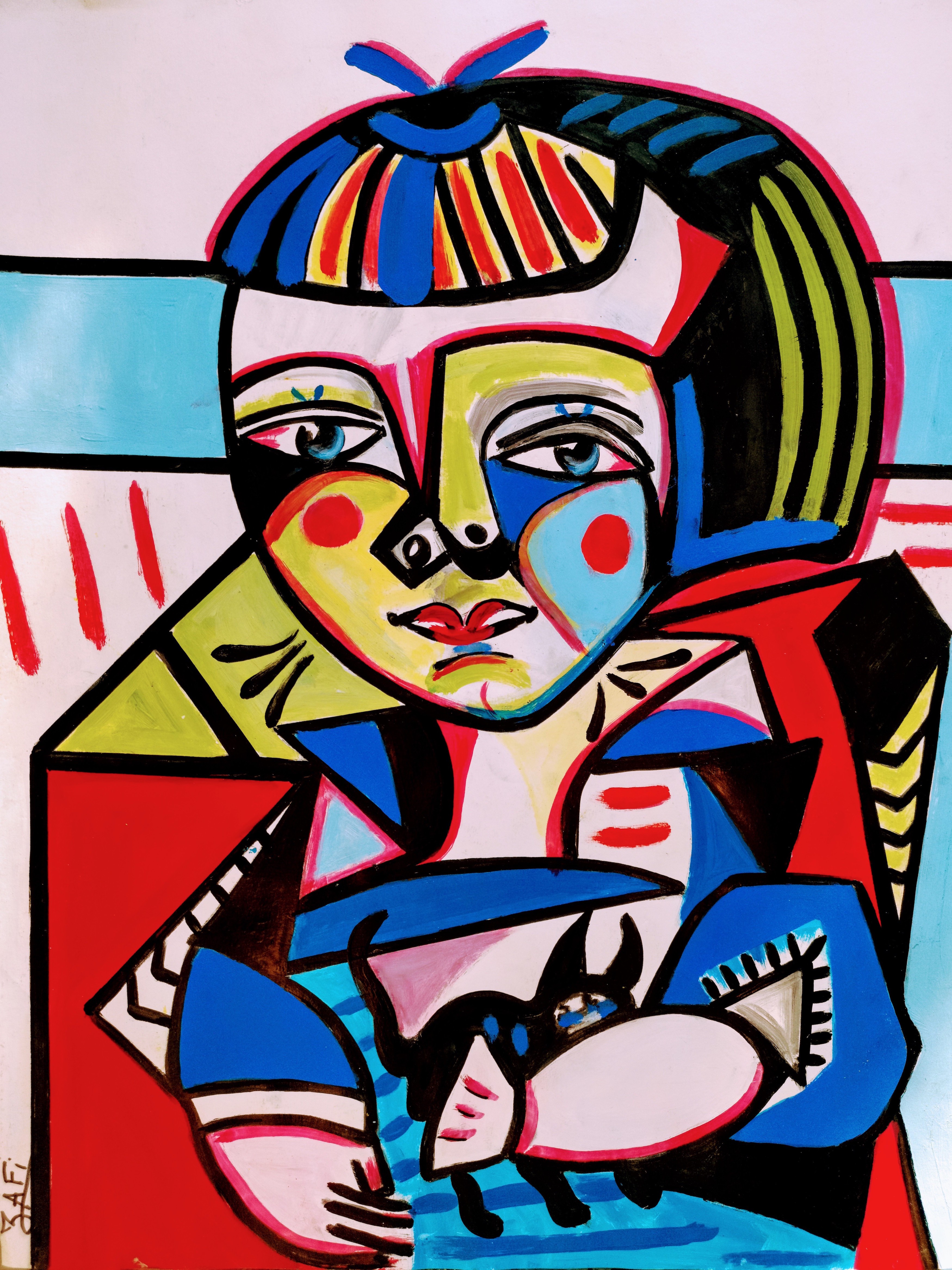 Zafi, Jeune fille et son Chat Zafi, Jeune fille et son Chat