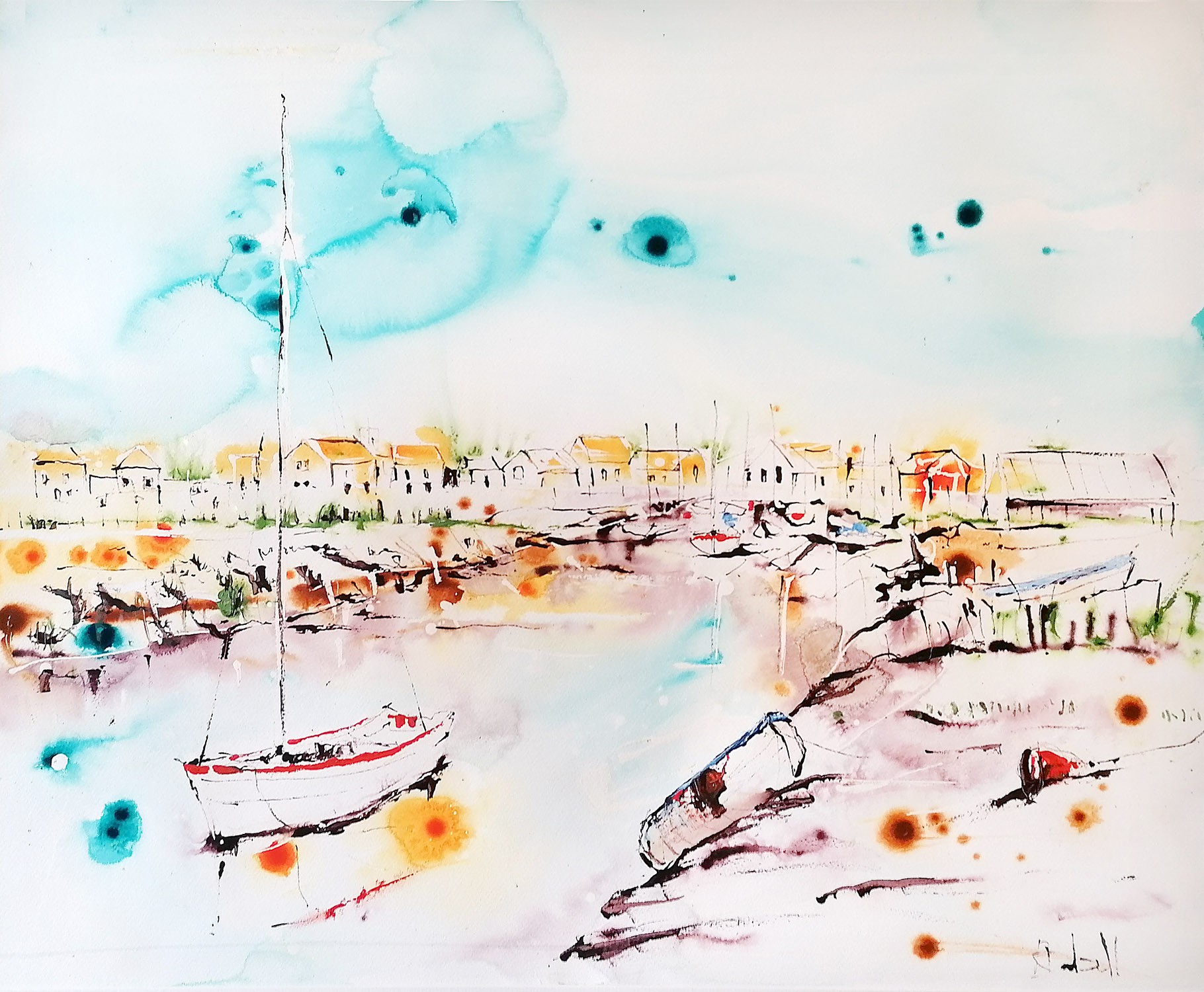 Rachael Dalzell, Boats at low tide in Blakeney Rachael Dalzell, Boats at low tide in Blakeney