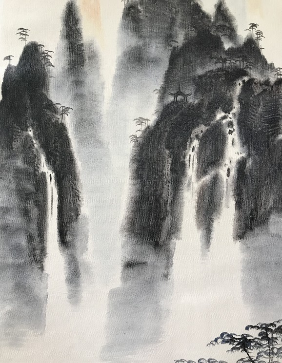 Zen: framed ORIGINAL charcoal drawing
