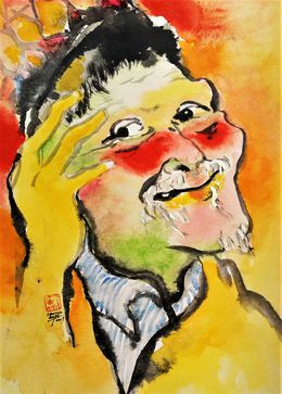 Painting, Homme souriant, Sounya Whang