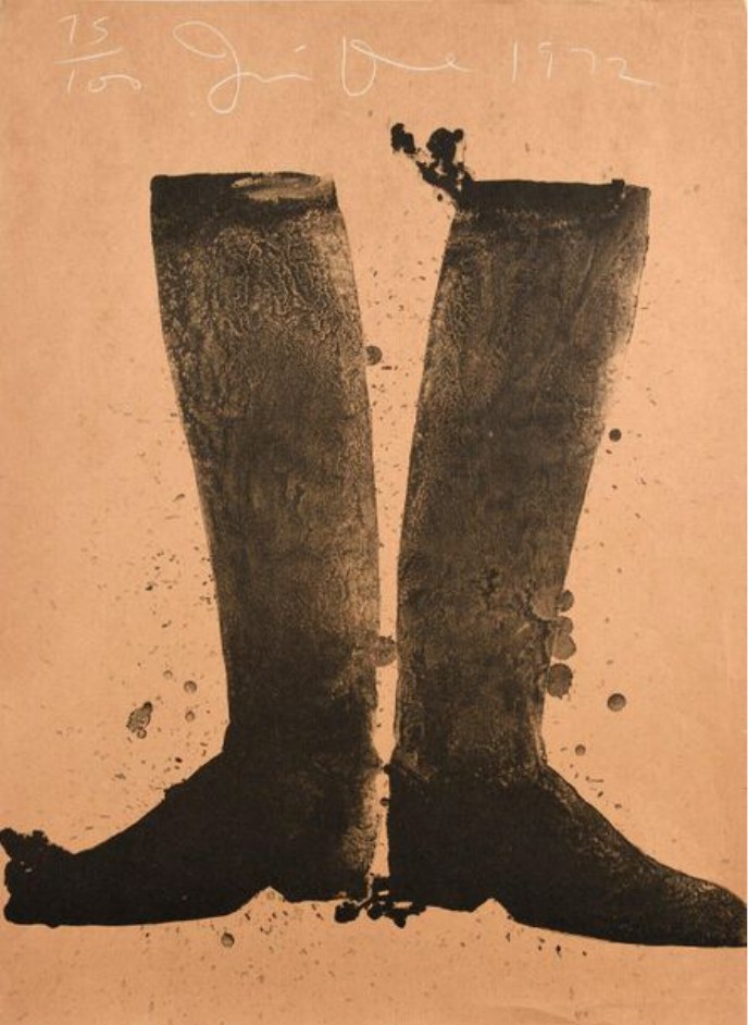 Jim Dine, Bmack Boots on Brown Paper Jim Dine, Bmack Boots on Brown Paper