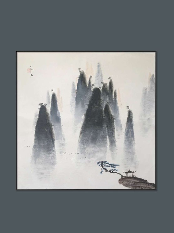 絵画　自然の美しさ・自然のパワーをどうぞ ▷ Paysage Zen 7 by Yun Zhi, 2020 | Painting | Artsper
