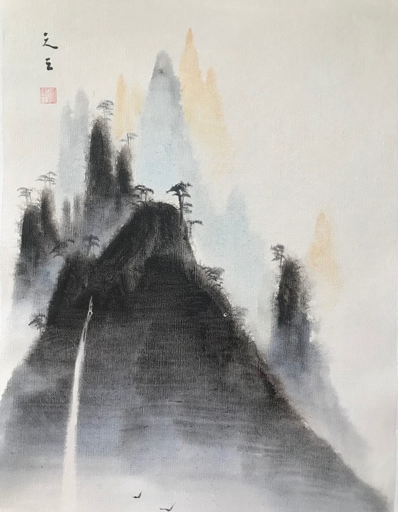 絵画　自然の美しさ・自然のパワーをどうぞ ▷ Paysage Zen 7 by Yun Zhi, 2020 | Painting | Artsper