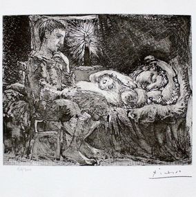 Édition, Boy Watching Over Sleeping Woman by Candlelight (after Pablo Picasso), Pablo Picasso