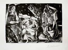 Blind Minotaur Led by Girl in Night w/Dove (after Pablo Picasso), Pablo Picasso