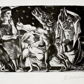 Édition, Blind Minotaur Led by Girl in Night w/Dove (after Pablo Picasso), Pablo Picasso