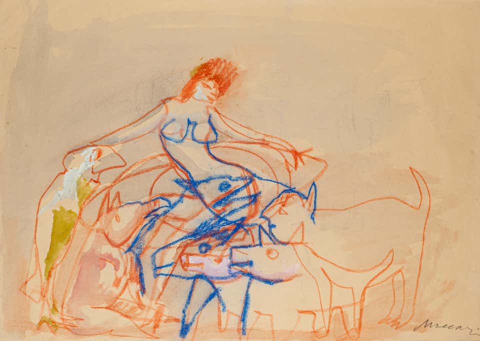 Mino Maccari, Nude with Dogs Mino Maccari, Nude with Dogs