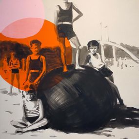 Painting, Les gosses de la plage, Valérie Betoulaud