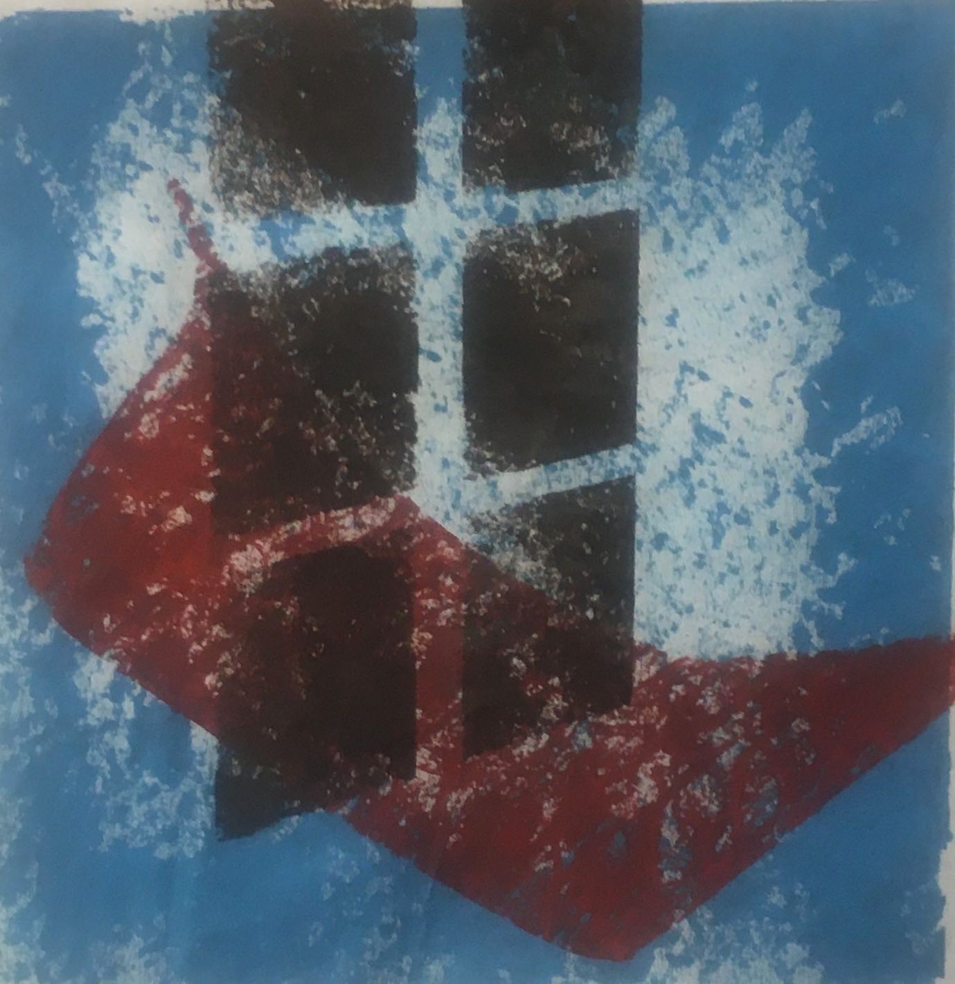 Kuk-Jin Kang, Abstraction en Bleu rouge noir 1979 Blue, Red, Black Abstraction Kuk-Jin Kang, Abstraction en Bleu rouge noir 1979 Blue, Red, Black Abstraction