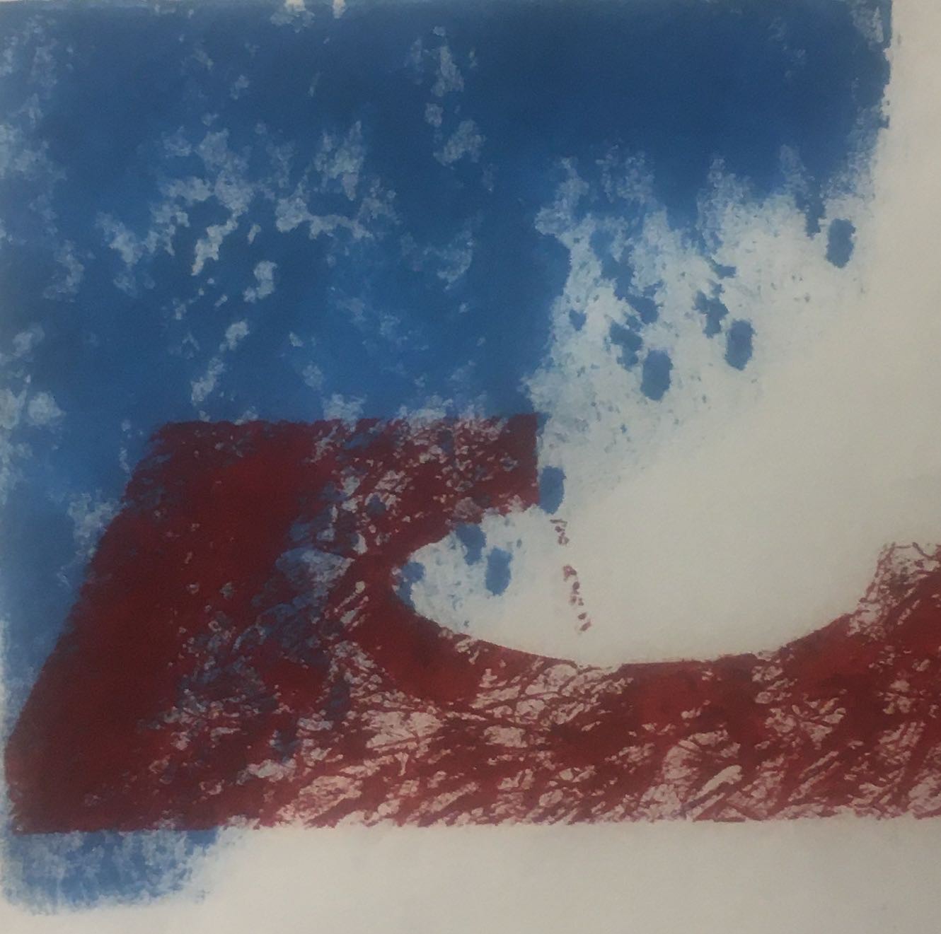 Kuk-Jin Kang, Abstraction Rouge Bleue 1979 Red Blue Abstraction Kuk-Jin Kang, Abstraction Rouge Bleue 1979 Red Blue Abstraction