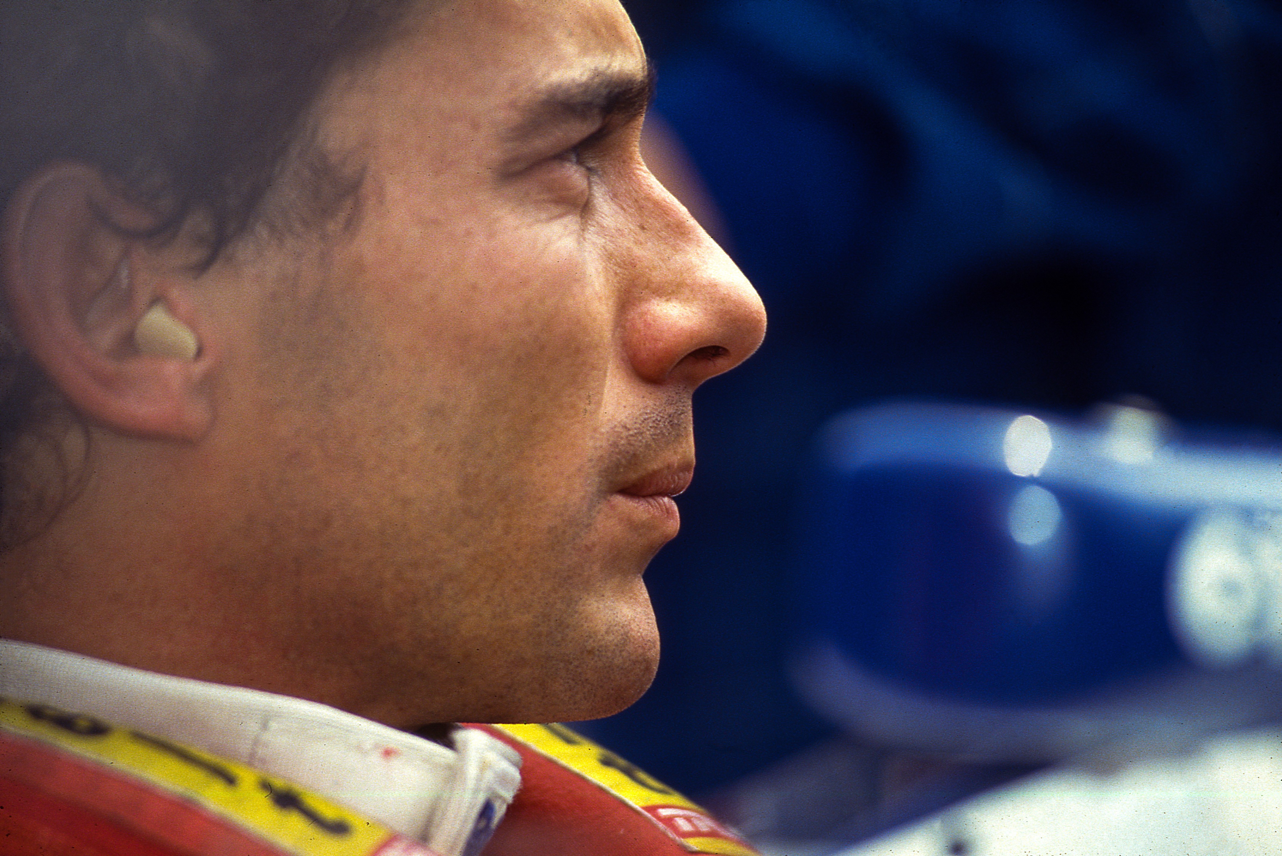 Dominique Leroy, Ayrton Senna avant le départ du GP d'Imola Dominique Leroy, Ayrton Senna avant le départ du GP d'Imola