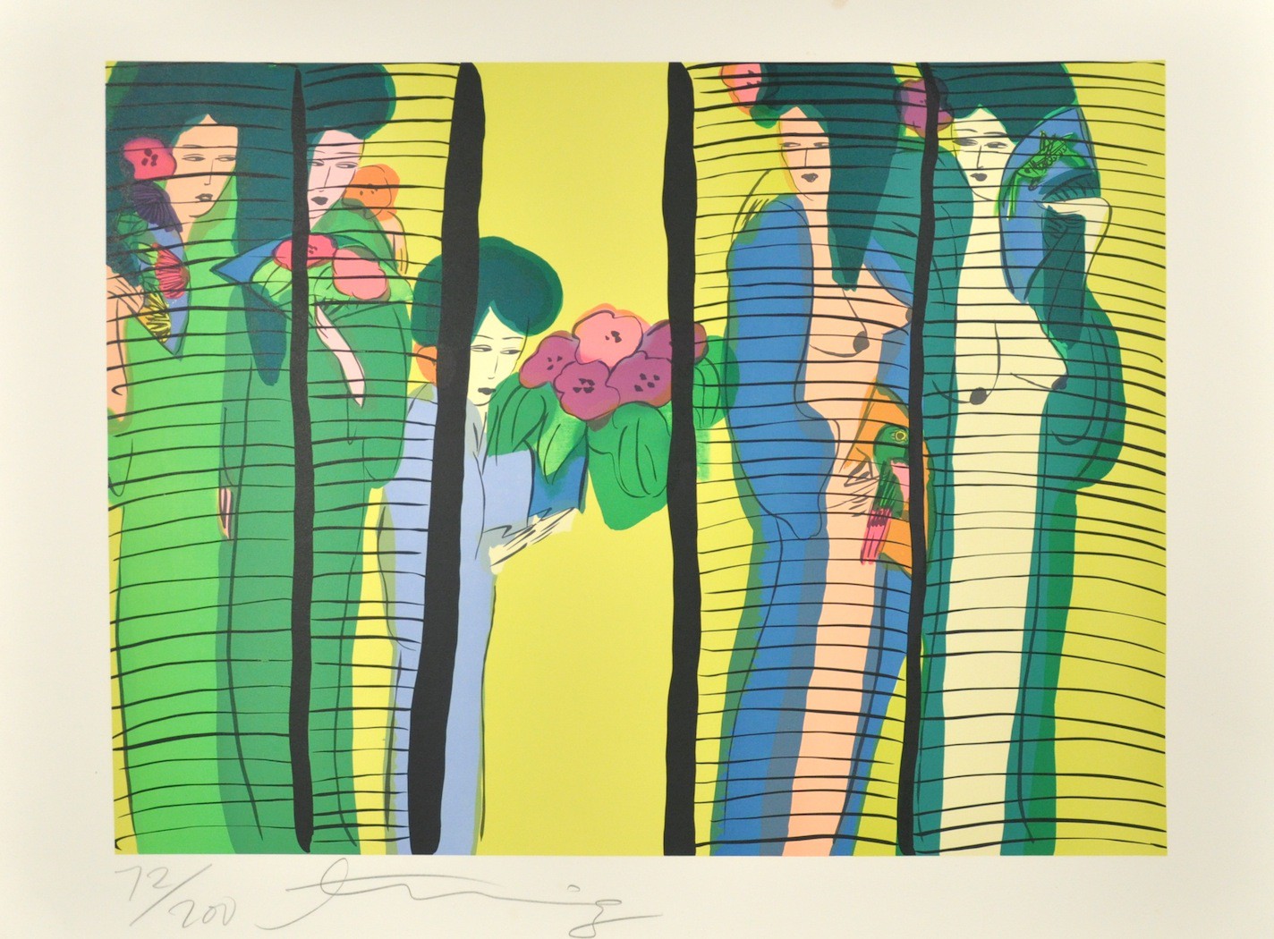Walasse Ting, Geishas au Bouquet Walasse Ting, Geishas au Bouquet