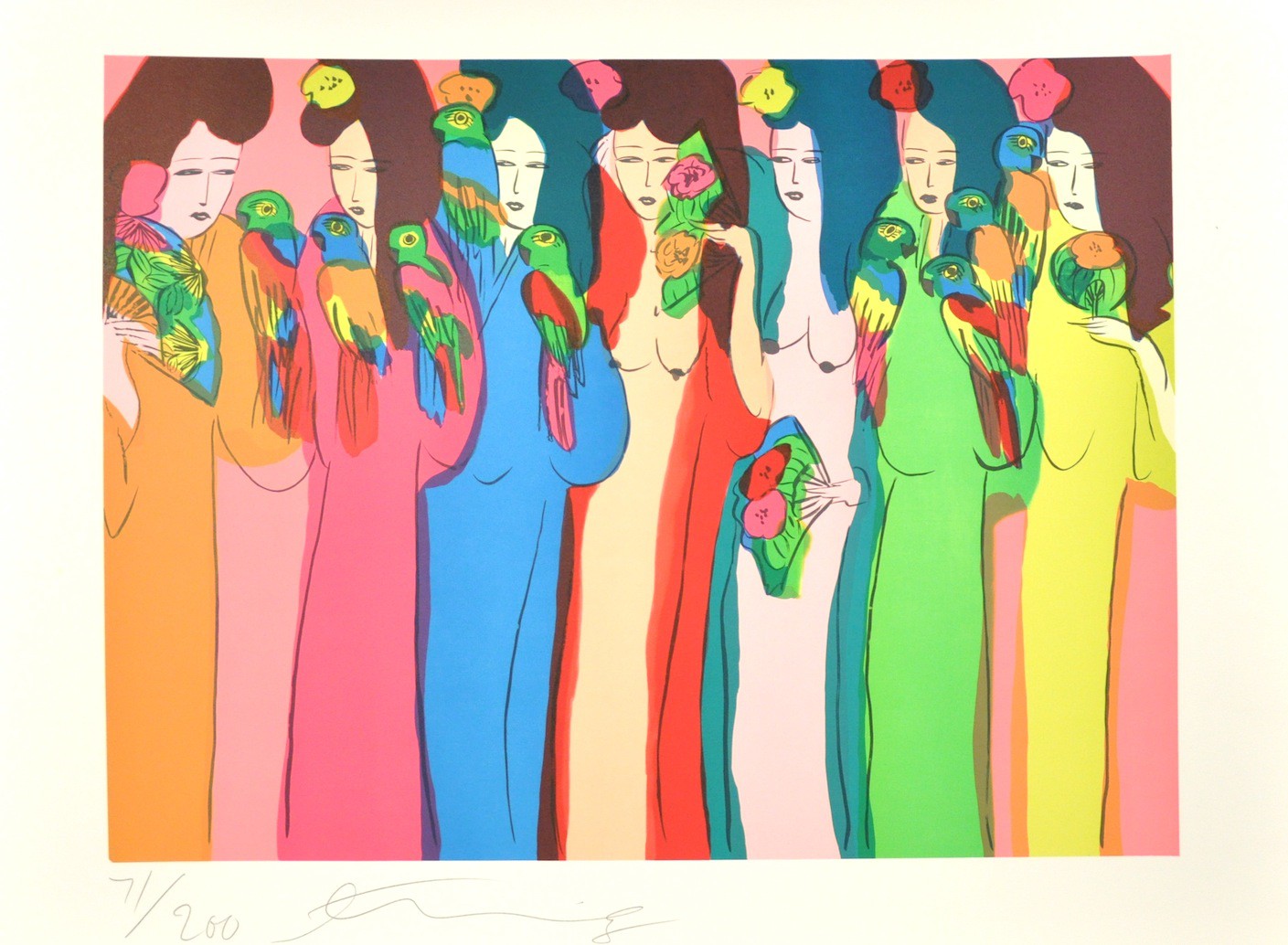 Walasse Ting, Geishas aux Perroquets Walasse Ting, Geishas aux Perroquets