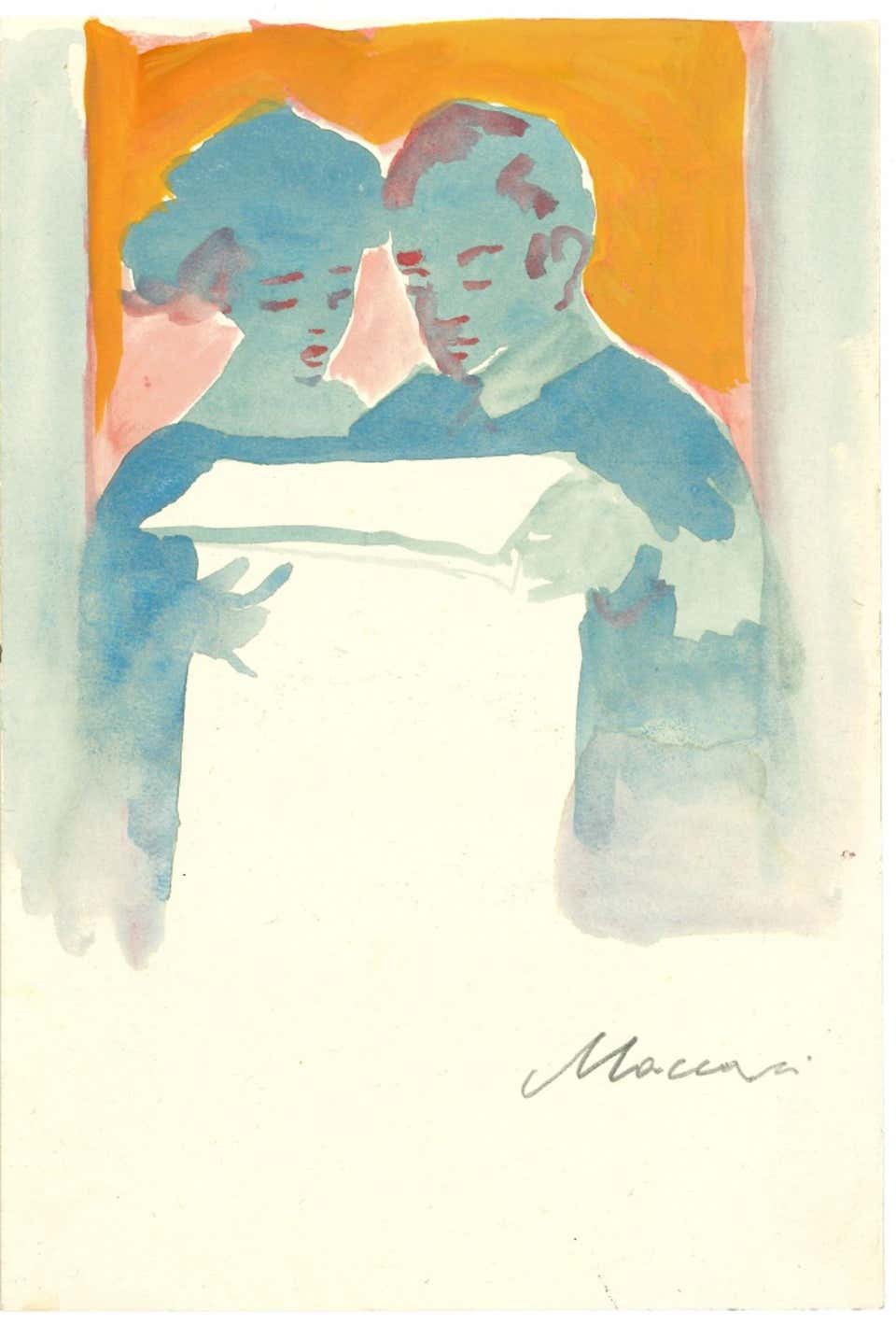 Mino Maccari, Couple Reading Mino Maccari, Couple Reading