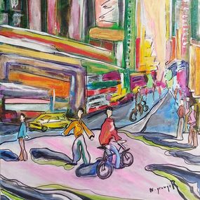 Gemälde, New York by bicycle, Noël Granger