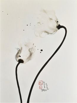 Painting, Fleurs du ciel, Sounya Whang