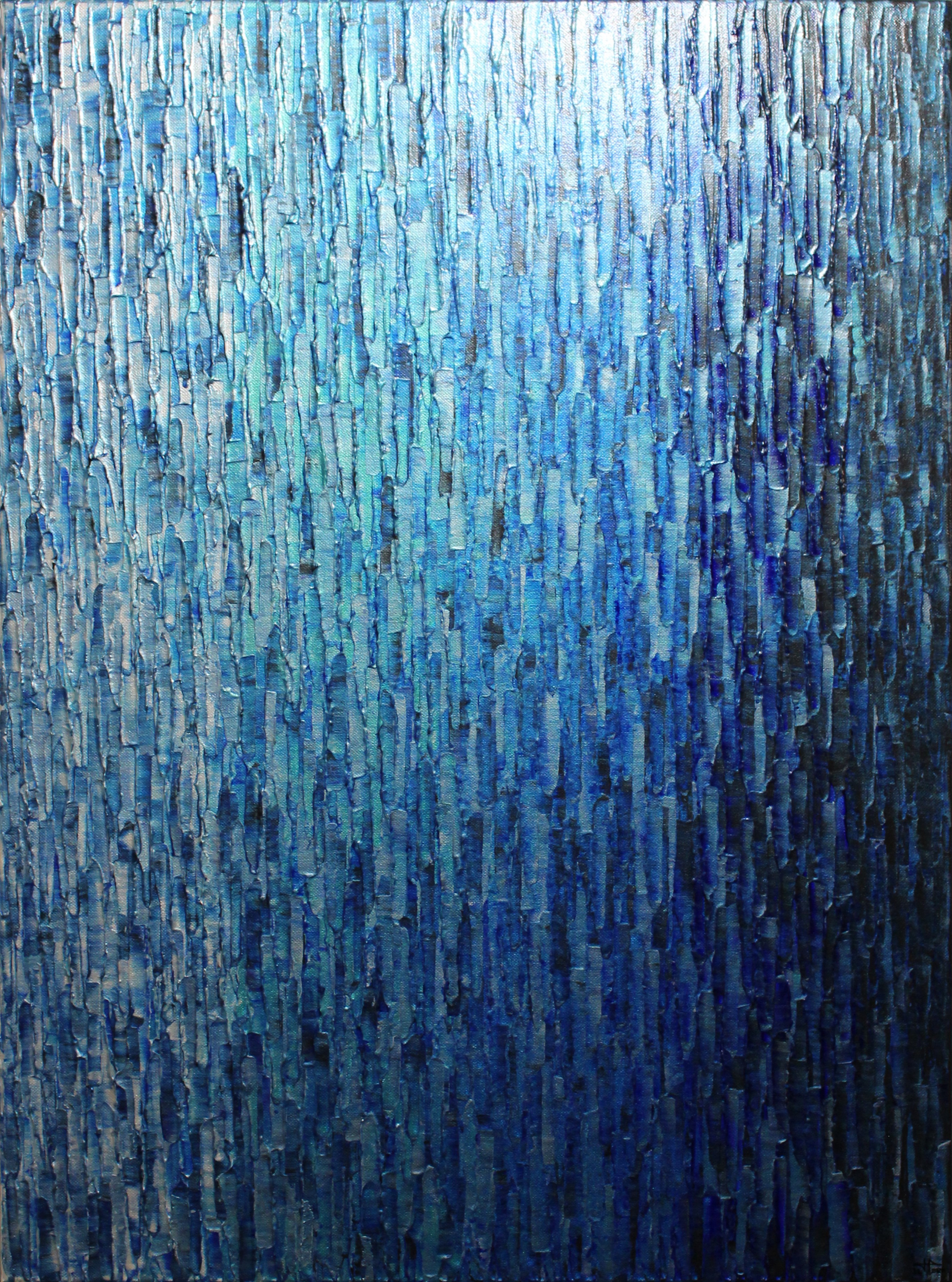 Jonathan Pradillon, Fondu blanc argenté bleu noir iridescent Jonathan Pradillon, Fondu blanc argenté bleu noir iridescent