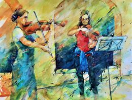 Gemälde, Musiciennes de la Rue, Sounya Whang