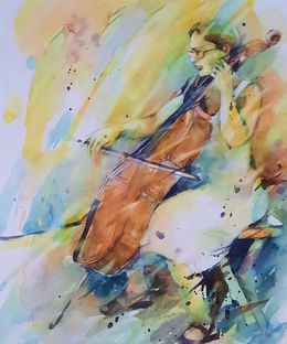 Painting, Violoncelliste, Sounya Whang