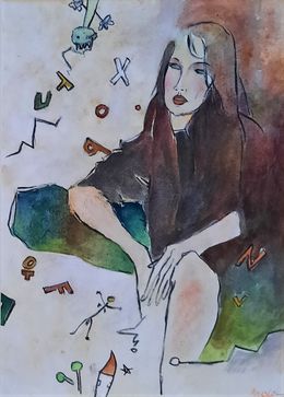 Painting, Autoportrait, Sounya Whang