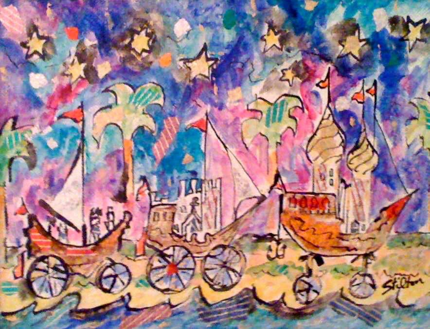 Peter Stilton, Bateaux sous la nuit étoilée Lucky boats under the sky with diamonds Peter Stilton, Bateaux sous la nuit étoilée Lucky boats under the sky with diamonds