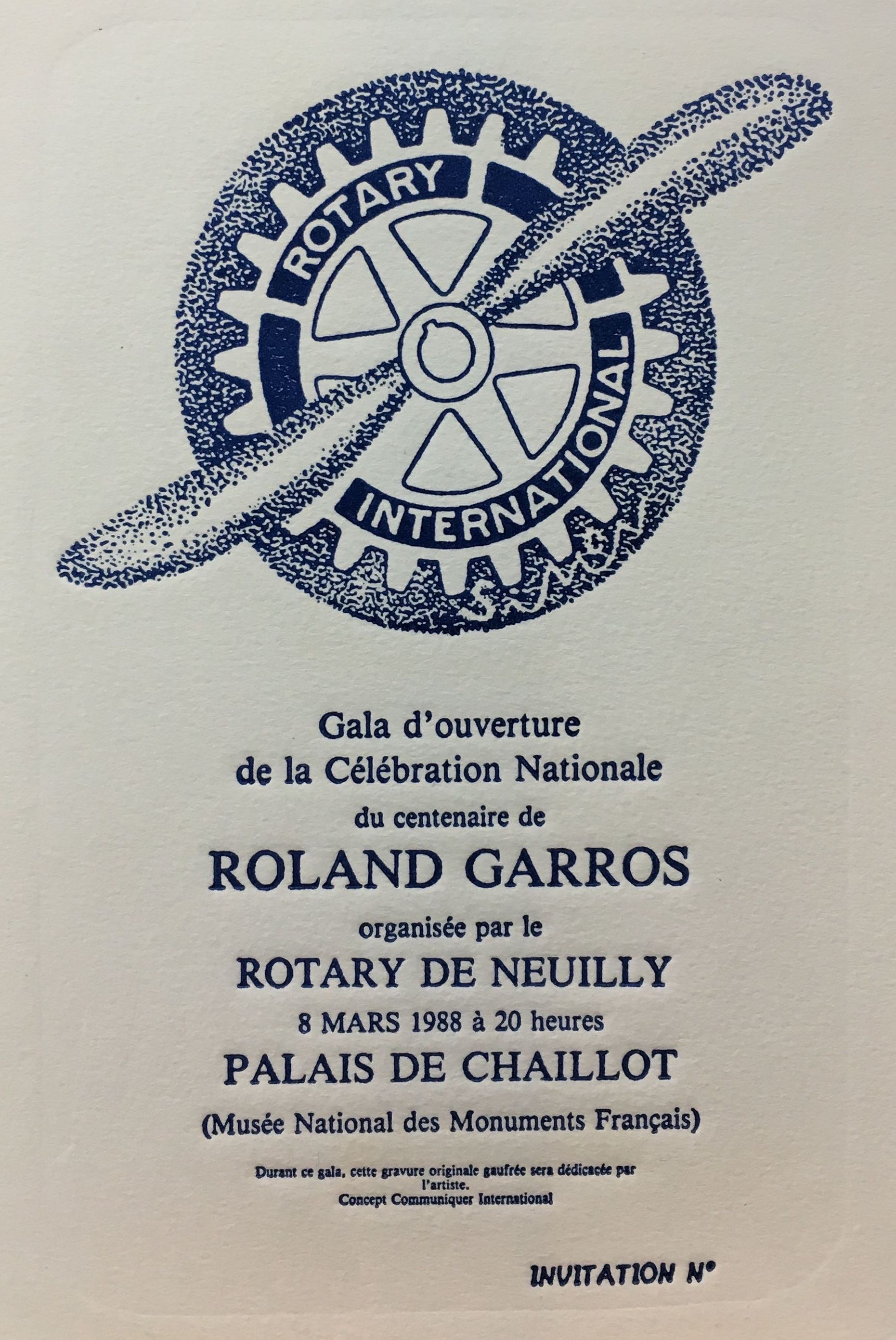 Blaise Simon Balazs, 1988 Centenaire Roland Garros BLEUE Roland Garros Centenary BLUE Blaise Simon Balazs, 1988 Centenaire Roland Garros BLEUE Roland Garros Centenary BLUE
