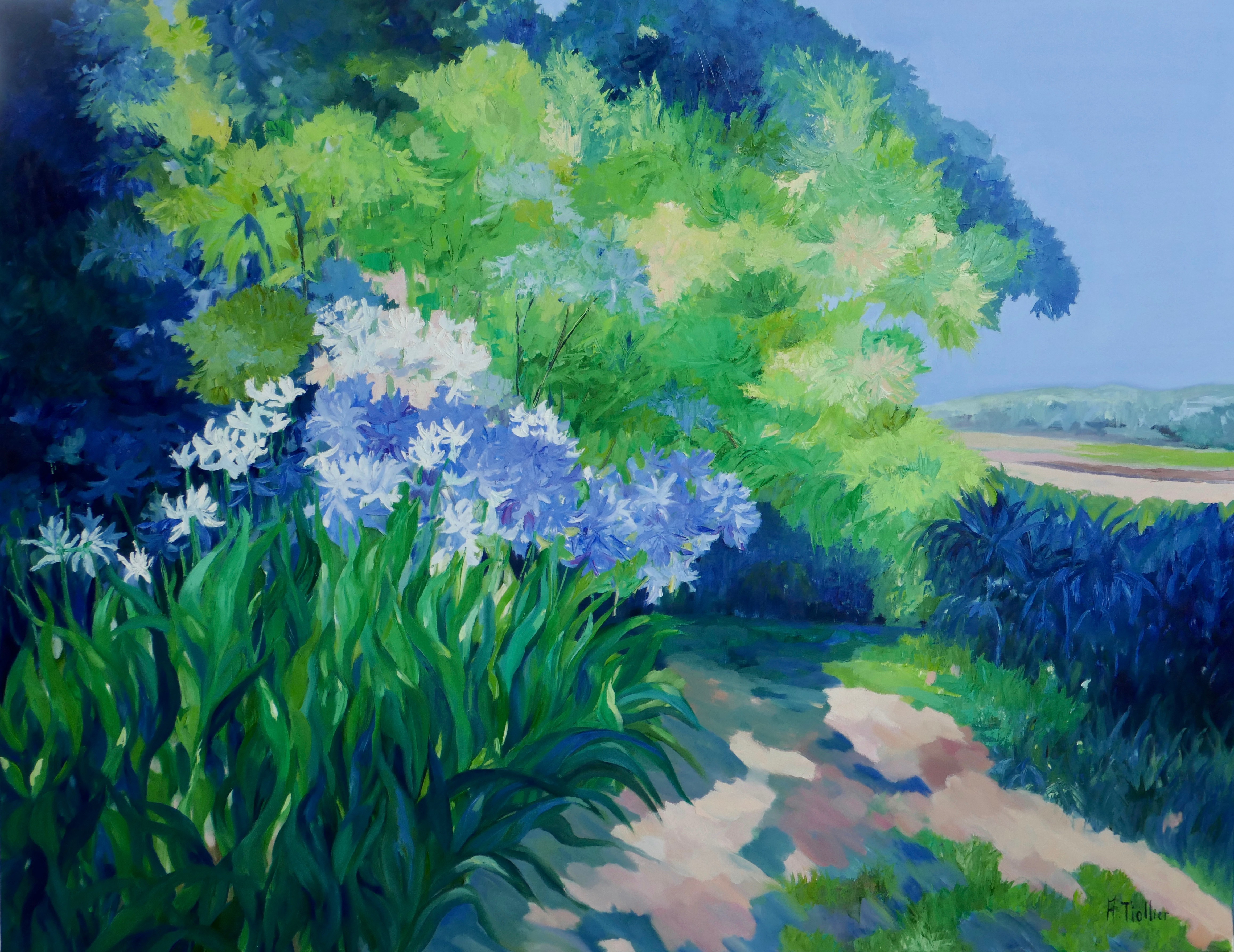 Agnès Tiollier, L'allée d'Agapanthes Agnès Tiollier, L'allée d'Agapanthes