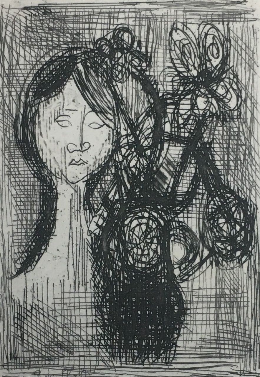 Jean Marzelle, 1971 Femme avec fleurs Woman with flowers Jean Marzelle, 1971 Femme avec fleurs Woman with flowers