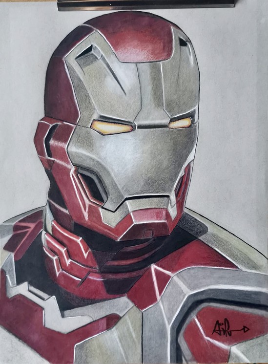 Full Color Drawing Print of Iron Man from Avengers