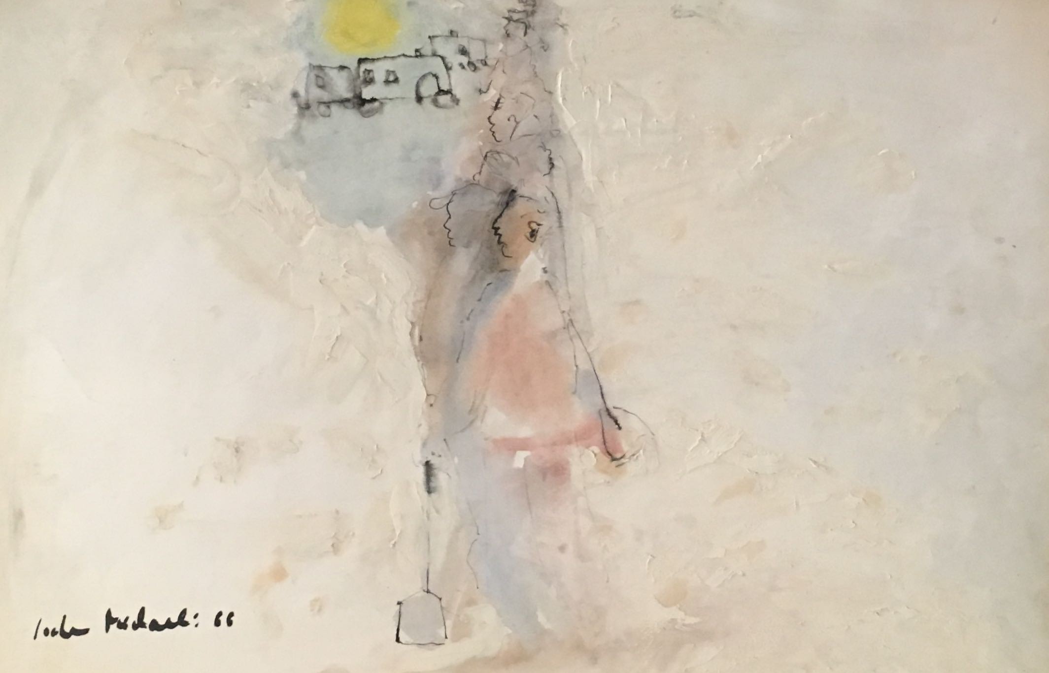 Jochen Michaelis, 1966 Paris Blanc Les ouvriers Le chantier White Paris Workers walking on worksite in the fog Jochen Michaelis, 1966 Paris Blanc Les ouvriers Le chantier White Paris Workers walking on worksite in the fog