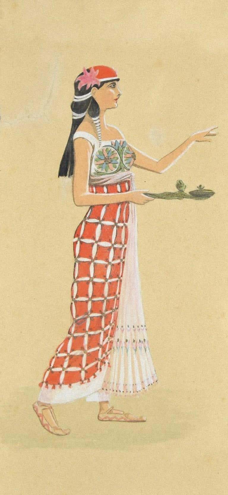Mario Molinari, Ancient Egyptian Woman Figure Mario Molinari, Ancient Egyptian Woman Figure