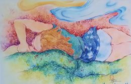 Painting, Fille endormie, Sounya Whang