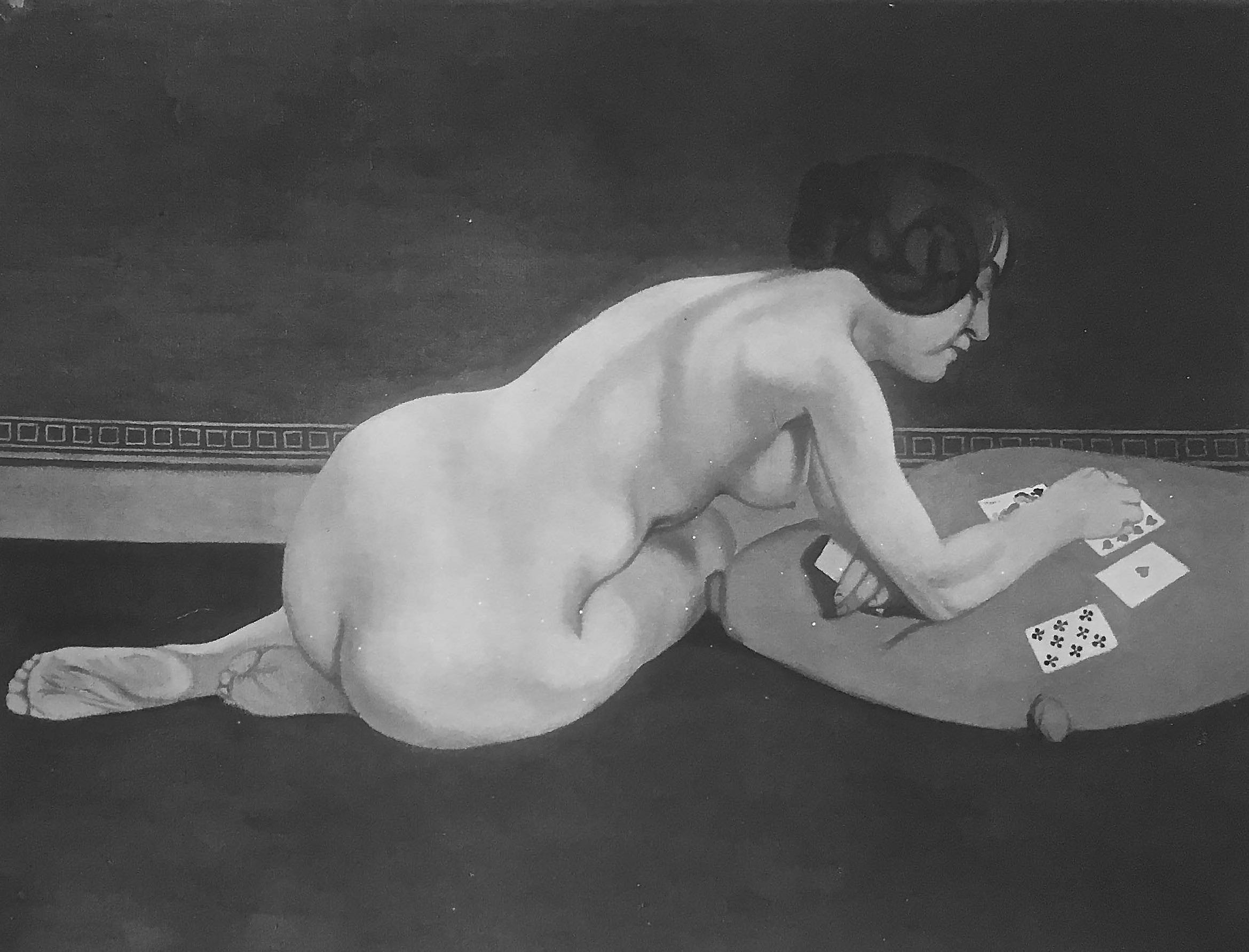 Eugène Druet, 1915 La réussite Le solitaire Joueuse de cartes nue Eugène Druet, 1915 La réussite Le solitaire Joueuse de cartes nue