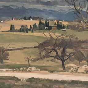 Peinture, Paysage de campagne genevoise, Paul Mathey