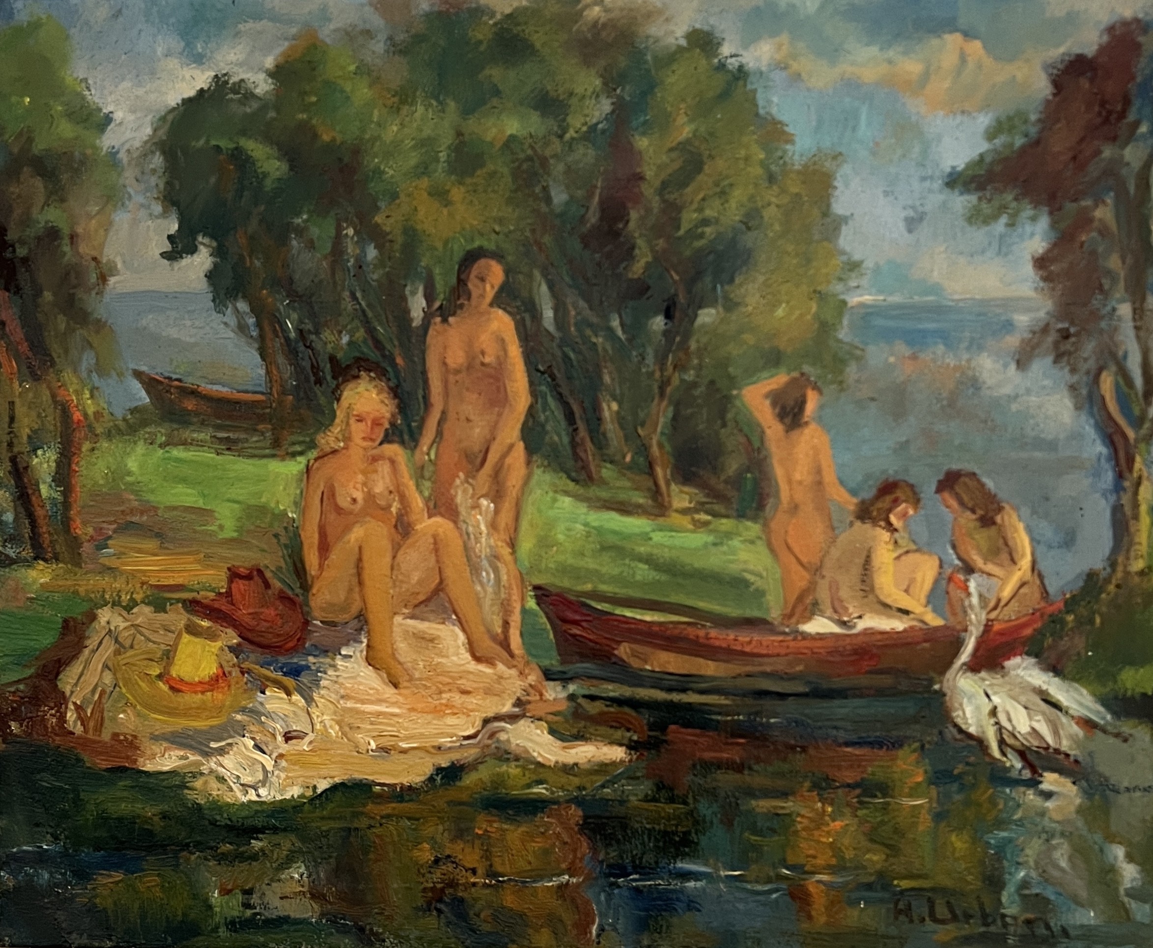 Harry Urban, Les baigneuses et le cygne Harry Urban, Les baigneuses et le cygne