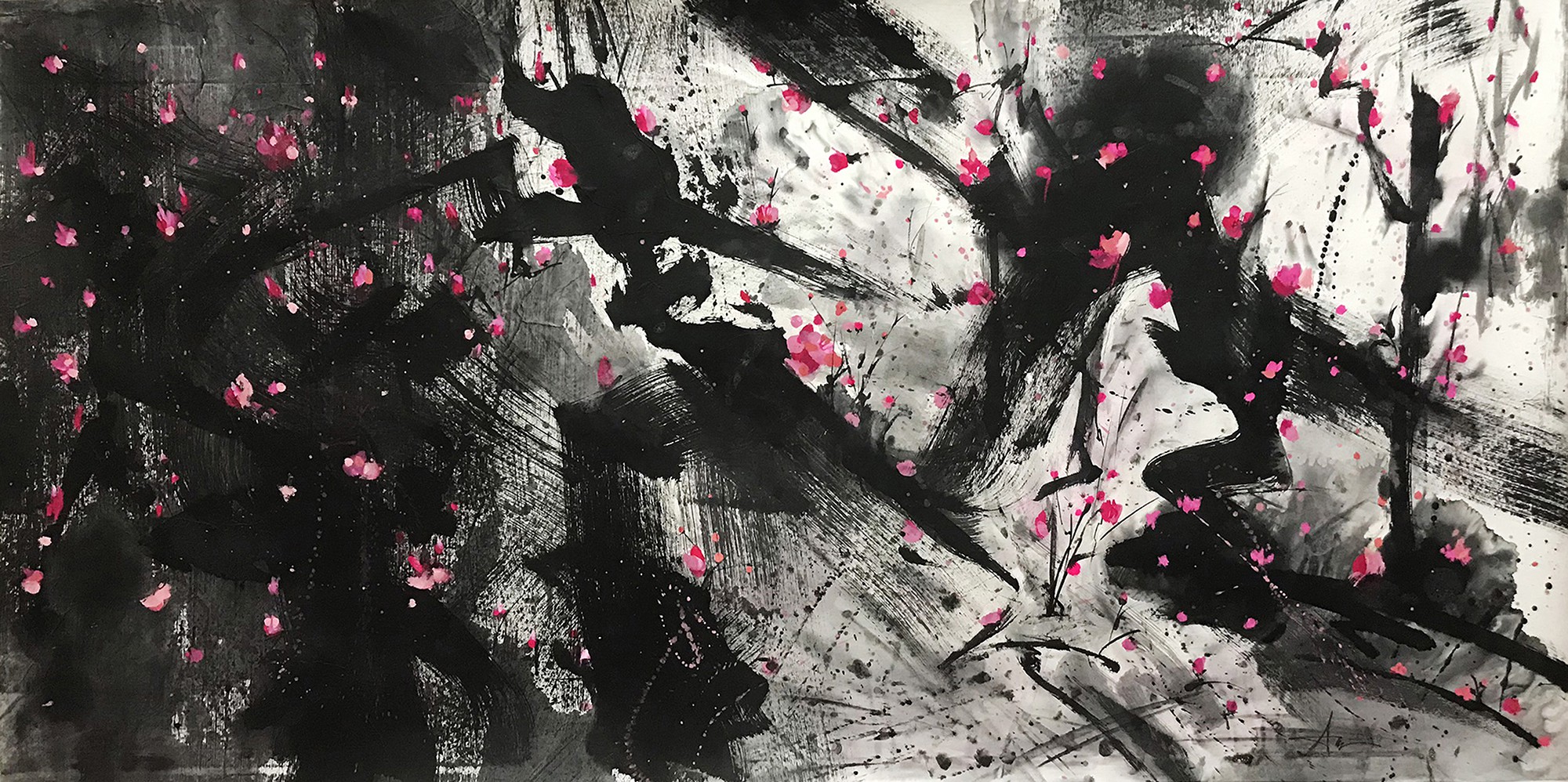 Nguyen Xuan Anh, Magic Midnight Ink and Water Color on Xuan Paper Paste on Canvas Nguyen Xuan Anh, Magic Midnight Ink and Water Color on Xuan Paper Paste on Canvas
