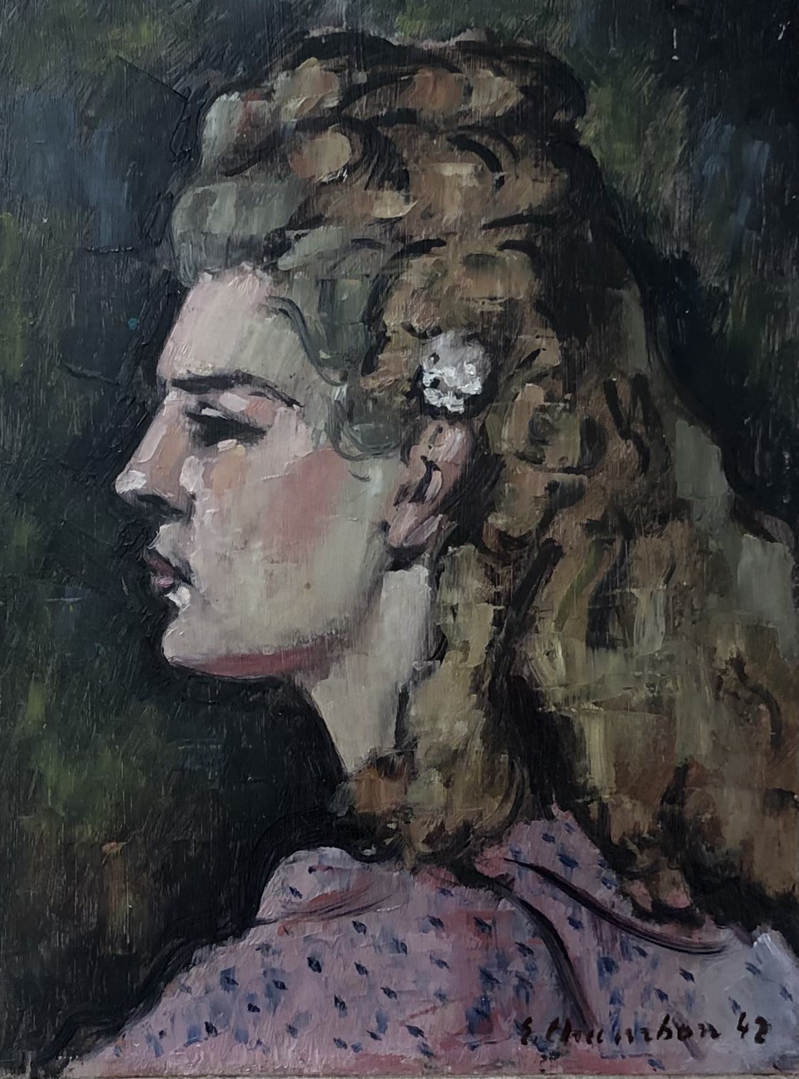 Emile-François Chambon, Jeune femme blonde de profil Emile-François Chambon, Jeune femme blonde de profil